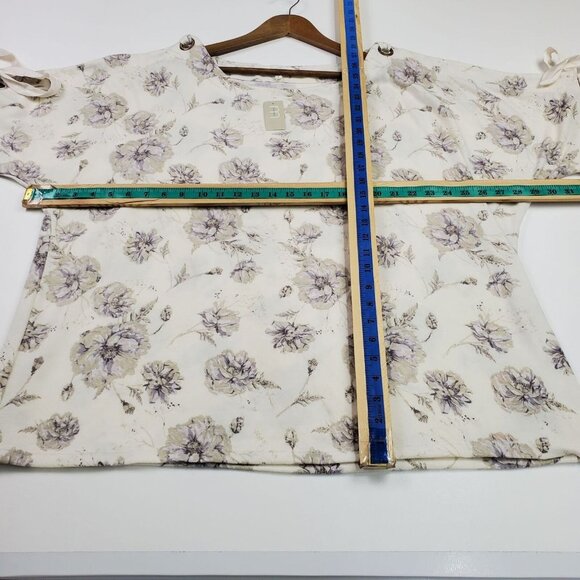 Maurices Womens Floral Slit Sleeve Blouse Size 3X Short Sleeve Scoop Neck NWT - Picture 9 of 12